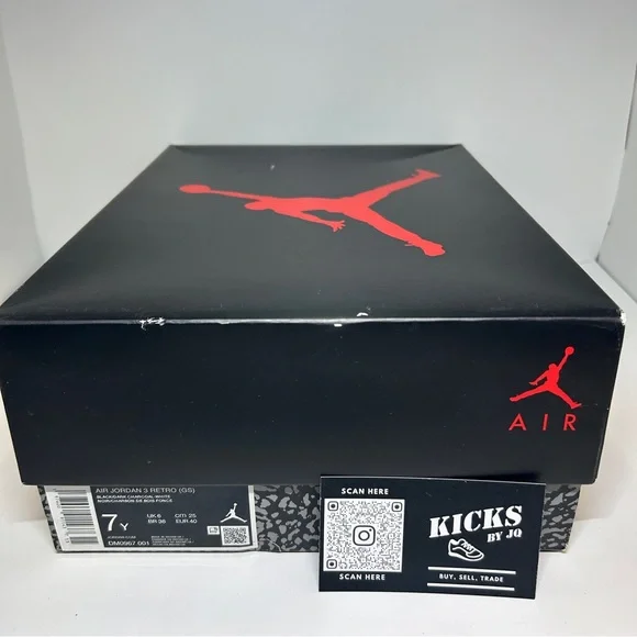 Air Jordan 3 Retro Black Cat 2025 (GS) - SIze 7Y OG ALL - (DM0967-001)
